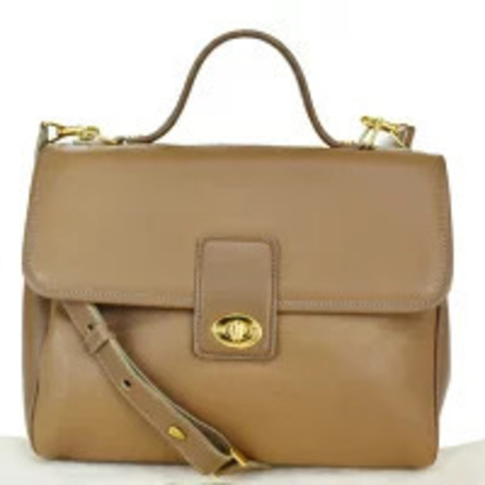 Gucci Leather 2Way Shoulder Bag Brown